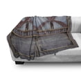 thumbnail image 3 of Industrial Soft Flannel Fleece Throw Blanket, Zinc Style Wooden Gate Image Street Construction Window Covered Plank Print, Cozy Plush for Indoor and Outdoor Use, 50" x 70", Brown Grey, by Ambesonne, 3 of 6