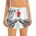 thumbnail image 2 of Picia Moose Kissing Under Mistletoe Pattern Women's 2 in 1 Athletic Running Shorts High Waisted Workout Casual Gym Sweat Shorts with Comfy Liner Zipper Pockets-XX-Large, 2 of 9
