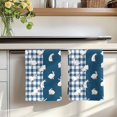 thumbnail image 7 of Japanese Rabbits Kitchen Towels Set of 3, Vintage Navy Blue Farmhouse Checkered Absorbent Dish Towels for Kitchen, Microfiber Hand Towel, Quick Drying Tea Towel for Cleaning Decorative Dishcloths, 7 of 7