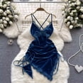 thumbnail image 1 of Spring Summer Sexy Lace Mesh Classical Metal Buckle With Hairball Jumpsuit Single-Breasted Eastern Style Stand Collar Bodysuit, 1 of 7