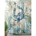 thumbnail image 2 of Fsddascl Coastal Crab Shower Curtain Set - Long 72" x 84" Washable Bathtub Curtain with 12 Hooks, Vintage Summer Beach Coral Ocean Waterproof Fabric Stall Shower Curtains for Bathroom/Bathtub Décor, 2 of 6