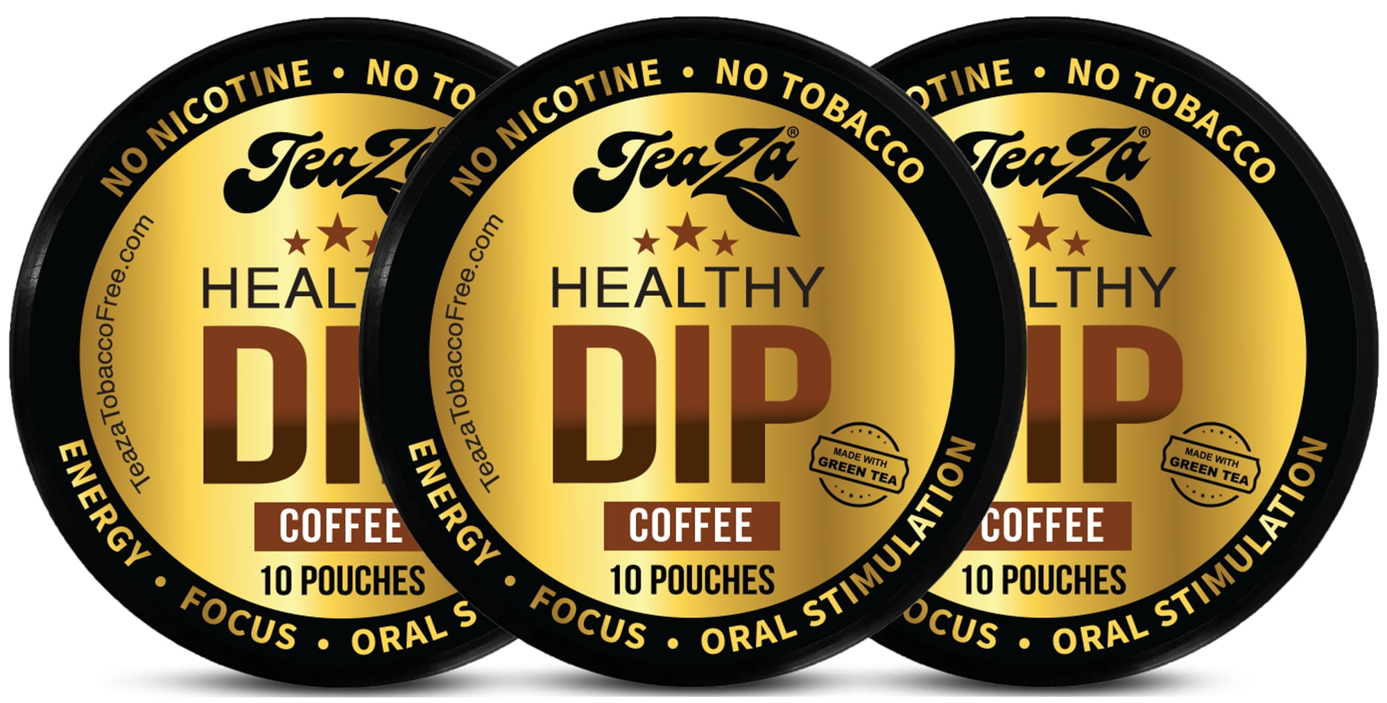 Teaza Herbal Energy Pouches Coffee Puck 3 Cans