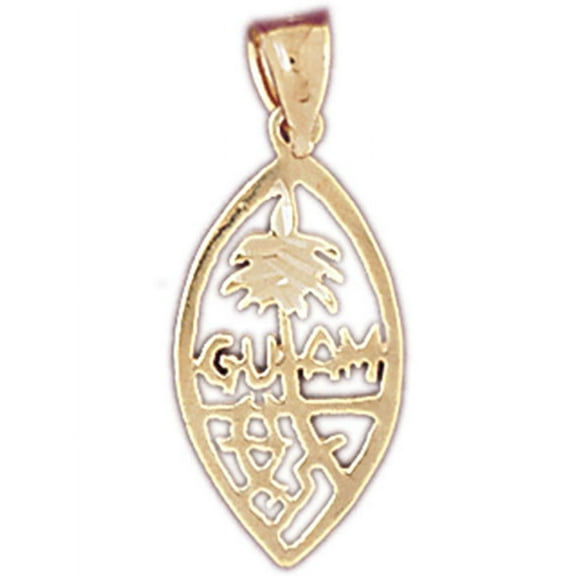 14K Yellow Gold Guam Pendant - 25 mm
