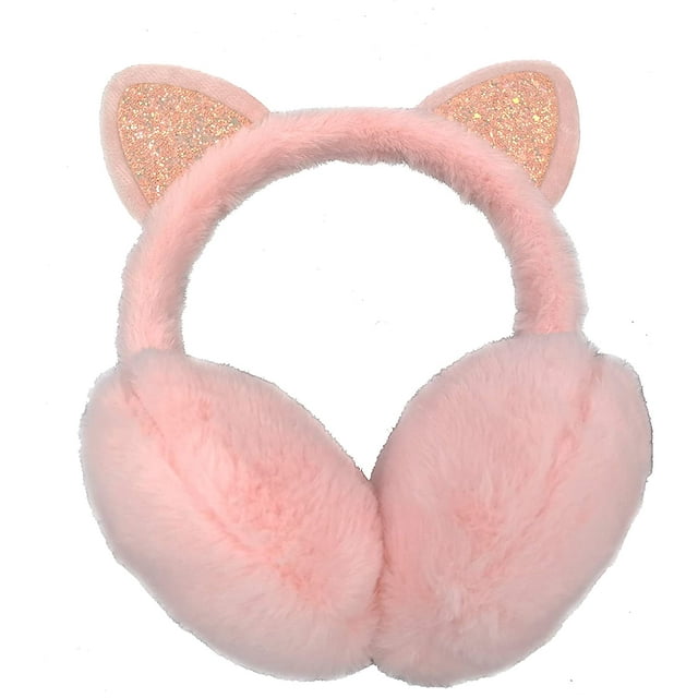 Cache-oreilles en Peluche pour Femmes - Cache-oreilles Chauds d'Hiver pour Filles et Femmes, Rose