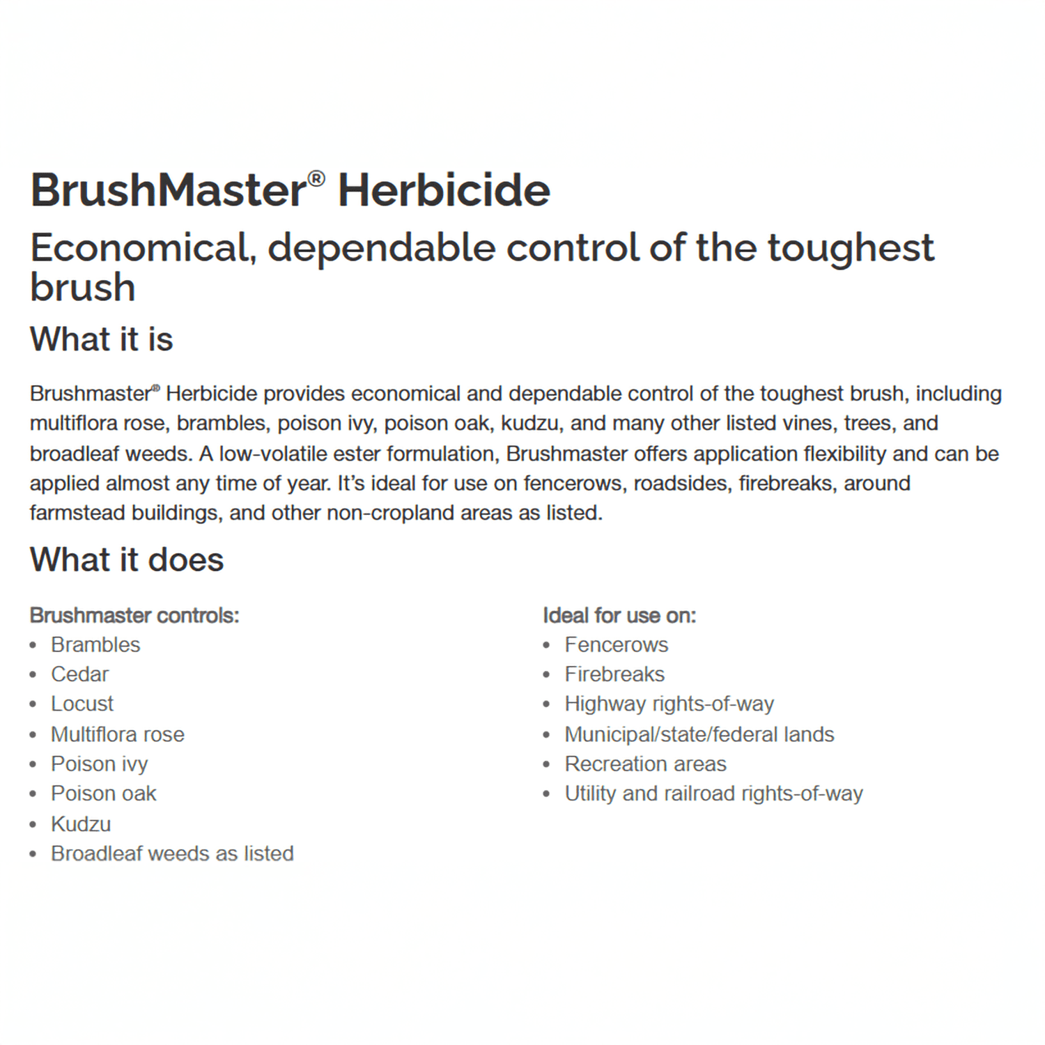 Brushmaster Herbicide - 128 fl oz Jug by PBI-Gordon