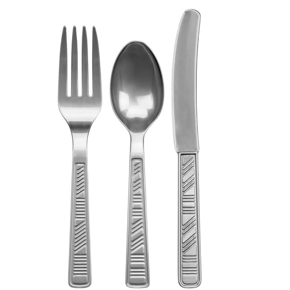 Disposable Silver Combo Cutlery Set:48CT