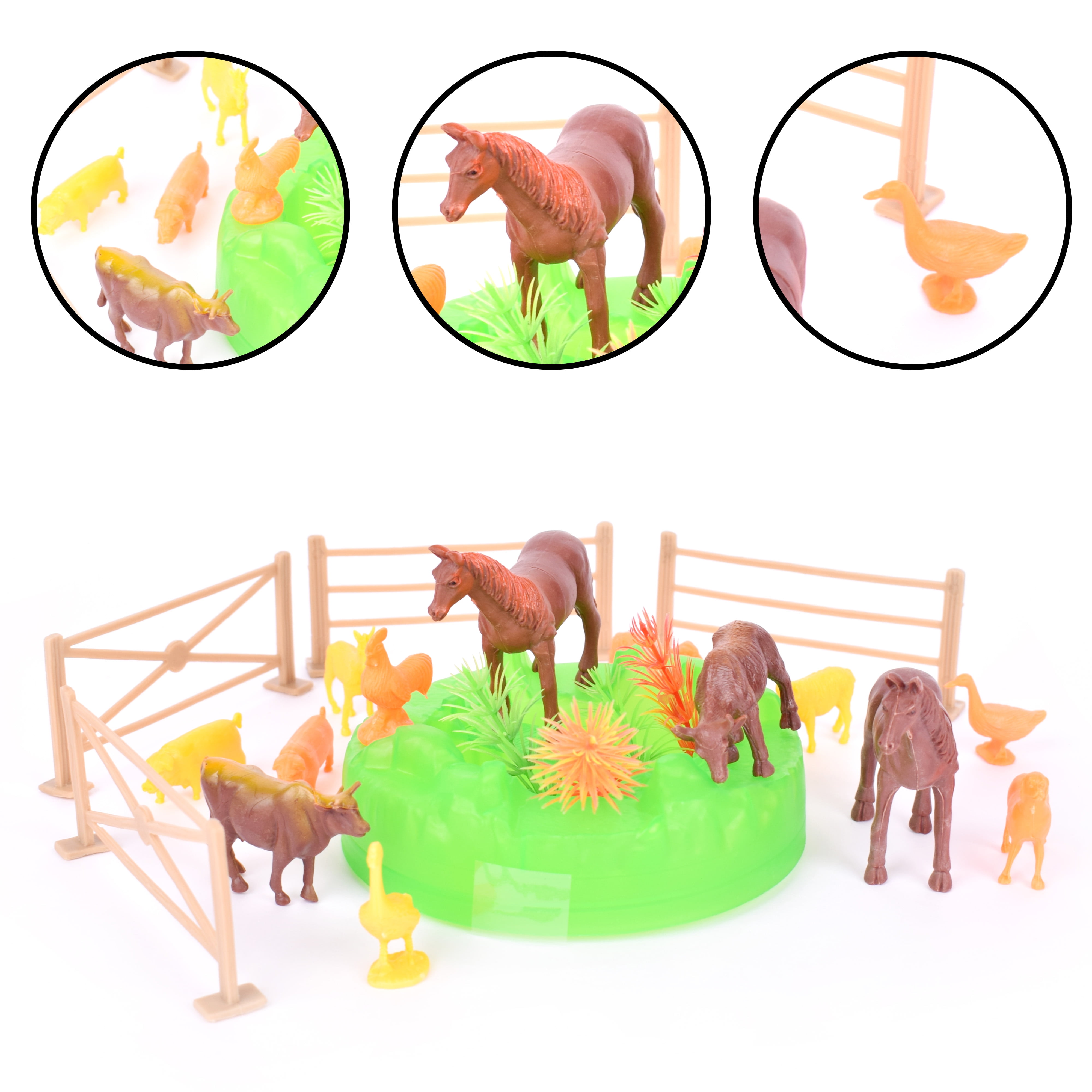(2 pack) Toymendous On The Farm Bucket of Figures -31 Piece Novelty & Gag Toys, Plastic - Children Ages 3+