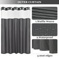 thumbnail image 4 of Ikfashoni Gray Hookless Shower Curtain with Snap in Liner, Waffle Weave Waterproof Fabric Mesh Window Bathroom Curtain, 72"X74", 4 of 6