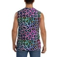 thumbnail image 4 of Easygdp Rainbow Animal Skin Men's Breathable Tank Tops Sleeveless Sporty T Shirts for Basketball, Mountaineering, Bodybuilding -Medium, 4 of 8