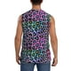 thumbnail image 4 of Fotbe Rainbow Animal Skin Men's Camiseta sin Mangas Estampada para Hombres, Playera Casual para Gimnasio, Entrenamiento, Playa-Small, 4 of 7