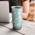 thumbnail image 4 of 20oz Daisy Coffee Tumbler with Lid and Straw,Reusable Stainless Steel Tumbler Cups Vacuum Insulated Travel Tumbler，mint Thermos Travel Coffee Mug，Daisy Gifts for Women,Mom,Friends, 4 of 5