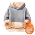 thumbnail image 6 of Mercatoo Unisex Boys Girls Winter Sherp𝐚 Lined 𝗛oodie Kid's Fleece Warm Pullover Hooded Sweatshirt Teens Fuzzy Thicken Clothes, 6 of 7
