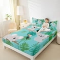thumbnail image 4 of Homewish Zoo Animal Koala Bed Sheets,Tropical Monstera Leaf King Sheets,Gray Green Sheet Set For Kids,Luxury Bedroom Decor,4 Pieces, 4 of 7