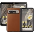 thumbnail image 2 of Case for Google Pixel Fold, PU Leather Back Cover Hard PC Bumper Phone Case for Pixel Fold - Brown, 2 of 7