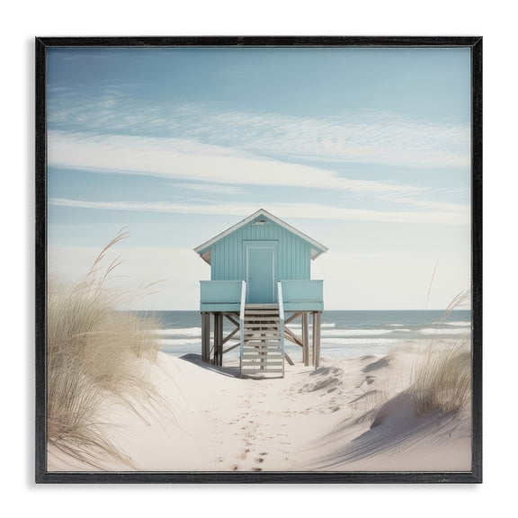 Stupell Industries Coastal Coastal Lookout Hut Black Framed Giclee Art, 12 x 12, by Irena Orlov
