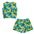 thumbnail image 5 of chaqlin Banana Leaf Girls Sleeveless T Shirt and Shorts Set 2 Piece Workout Outfits Toddler to Big Kid 5-14 Years Old, 5 of 7