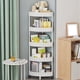 thumbnail image 5 of Estante organizador con ruedas y orificios de drenaje para esquina de baño, estante para esquina de baño no perforante blanco, 5 of 8