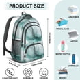 thumbnail image 5 of Green and White Marble Pattern Backpack for School, Cute School Bag with Adjustable Shoulder Straps and Padded Back, 16.9"x12.6"x5.9", 5 of 5