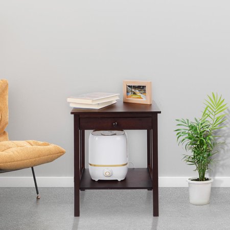 Bamboo Nightstand End Table Sofa Side Table Drawer Storage Shelf Multipurpose Home Furniture Walmart Canada