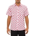thumbnail image 1 of Camisas de vestir INSPIRE CHIC para hombres, ajuste slim, con puntos, botones, de manga corta, tops cortos, 2XL, rojo, 1 of 5