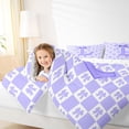 thumbnail image 4 of jejeloiu Initial Letter L Full Size Comforter Sets,Purple Kawaii Bows Bedding Sets For Bowtie Lover Reversible 3-Piece, 4 of 8