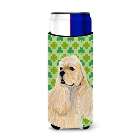 

Caroline s Treasures SS4453MUK Cocker Spaniel Shamrock Portrait Hugger for Slim Cans