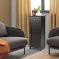 thumbnail image 2 of Giantex Wooden Bathroom Floor Cabinet, Freestanding Storage Cabinet w/Adjustable Shelf & Anti-Tilt Design, Brown, 2 of 8