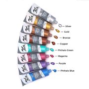 Mont Marte Premium Metallic Acrylic Paint Set, 8 x 1.02oz (36ml) Tubes, 8 Colors, Suitable for Most Surfaces Including Canvas, Card, Paper and Wood