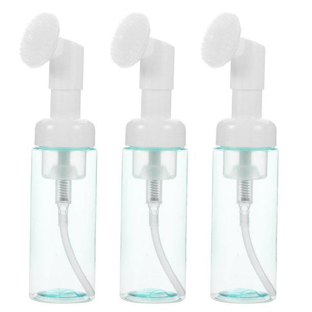 GOOHOCHY Botella de espuma Facial vacía con cabezal de cepillo, botella de espuma para Mousse, accesorio para el hogar, 3 uds.