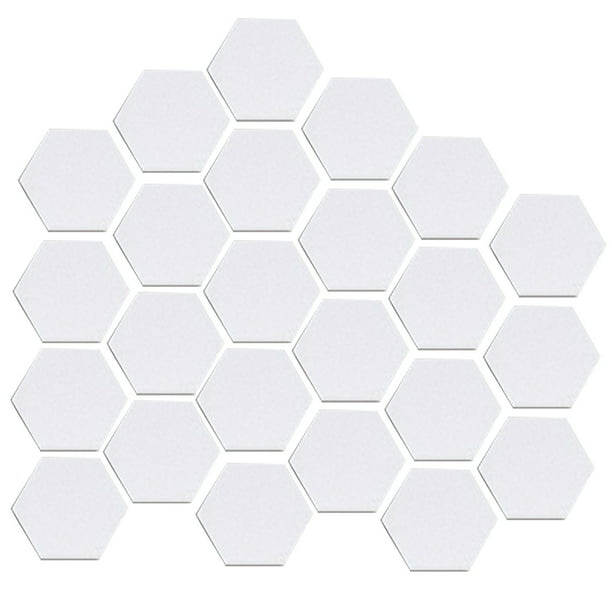 TureClos Pack of 24 Hexagonal Mirror Wall Sticker 3D DIY Clear Smooth