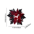thumbnail image 4 of AZXY Halloween Gothic Candle Ring Wreath, Artificial Black Red Maple Leaf Candle Holder Ring with Red Roses, Mini Round Table Centerpiece Wreath for Indoor Mantel Dining Table Halloween Party Decor, 4 of 7