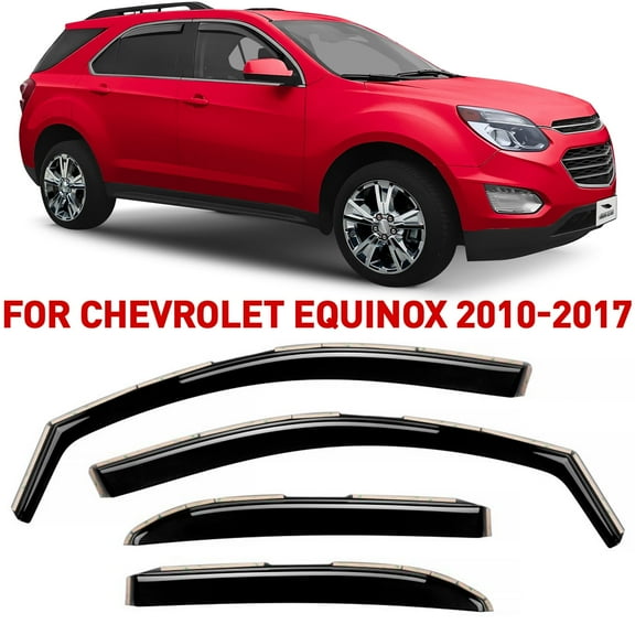 Voron Glass in-Channel Extra Durable Rain Guards for Chevrolet (Chevy) Equinox 2010-2017, Window Deflectors, Vent Window Visors, 4 Pieces - 220105