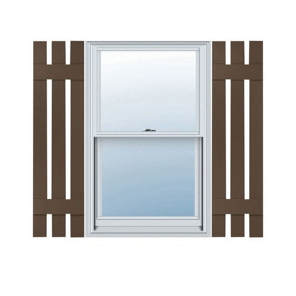 12"W x 55"H Lifetime Vinyl, Standard Three Board Spaced, Board-n-Batten Shutters, w/Installation Shutter-Lok's & Matching Screws (Per Pair), Wicker