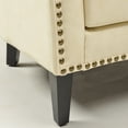 thumbnail image 4 of 50" Faux Leather Small Barrel Love Seat Settee, Diamond Tufted Back Compact Loveseat Sofa with Nailhead Trim, Modern 2-Seater Couch with Solid Wood Legs for Small Spaces, Apartments, Cream, 4 of 17