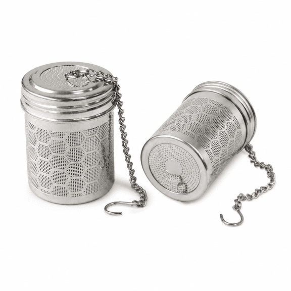 Stainless Steel Fine Mesh Tea Infuser, Honeycomb Reusable Filter for Loose Leaf & Spices, Easy to Clean, for Teapots & Cups