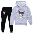 thumbnail image 1 of Kuromi Kuromi traje para niños ropa de primavera y otoño niñas con capucha sudadera fina pantalones 2223, 1 of 1