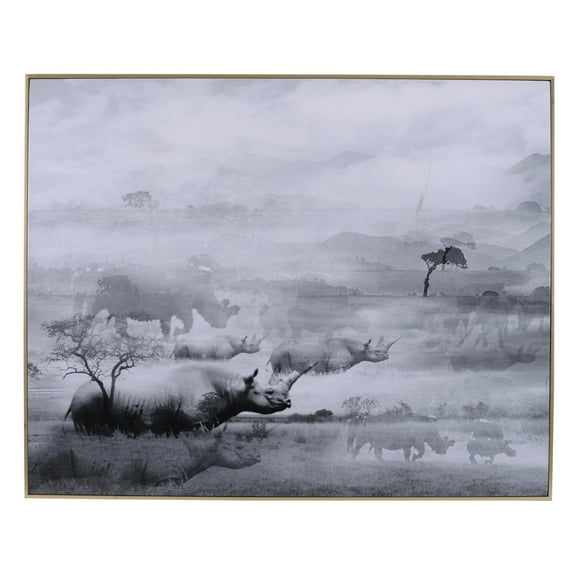 A&B Home Foggy Waterscape Print with Frame-Color:Gray,Style:Modern Chic