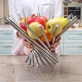 thumbnail image 4 of Elegant Stainless Steel Fruit Bowl, Rotation Design For Kitchen Countertops, Aesthetic Fruit Basket, 4 of 8