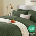 thumbnail image 3 of Juego de edredón CozyLux de color verde oliva, tamaño queen, 7 piezas, 3 of 6