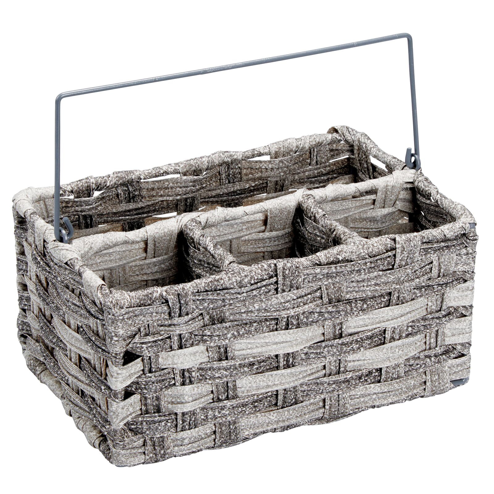 Better Homes & Garden Galvanized & Washed Gray Resin Rattan Serve Caddy 