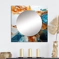 thumbnail image 1 of Designart "Liquid Ink: Blue And White Geyser" Abstract Shapes Square Mirror For Wall Decor - Large Blue Square Printed Wall Mirror Art - Square Modern Mirror - Wall Mounted Square Large Mirror, 1 of 5