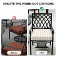 thumbnail image 3 of Outdoor Patio Cushion Covers 2 Pack Cream Stripes Patio Chair Cushion Covers with Ties and Zipper Modern Abstract Linens Farmhouse Waterproof Outdoor Seat Cushion Covers for Patio Furniture 24"x24", 3 of 5