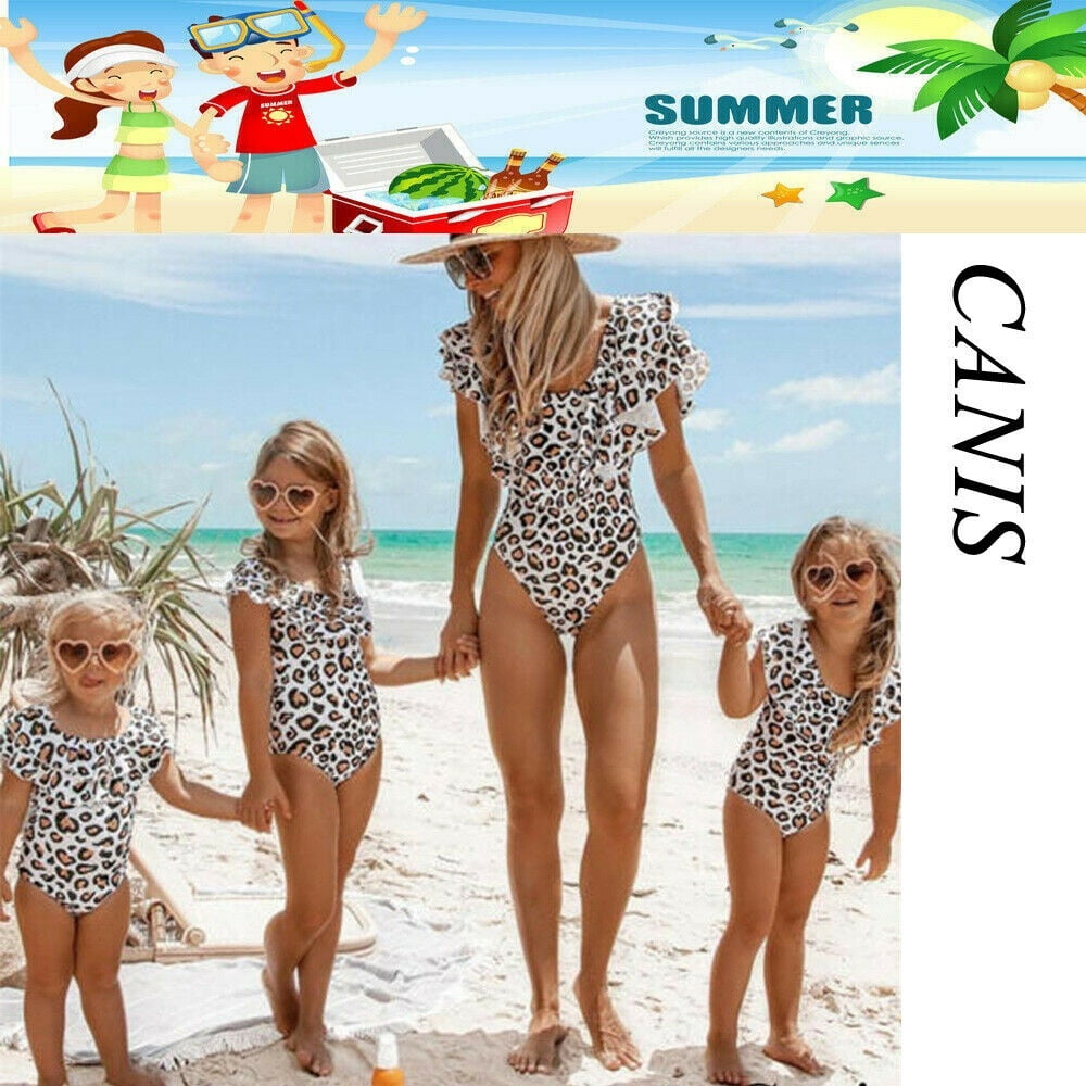 Family Matching Clothes swimsuit Women Girls Mom Daughter Baby