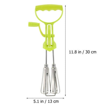 

HEMOTON Hand Crank Manual Egg Beater Plastic Handle Stainless Steel Egg Blender Multi-Functional Mixer