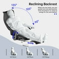 thumbnail image 6 of JOYFLY Ergonomic Office Chair Gaming Office Chair Big Seat with Leg Rest Footrest, 450lb, Black, 6 of 8