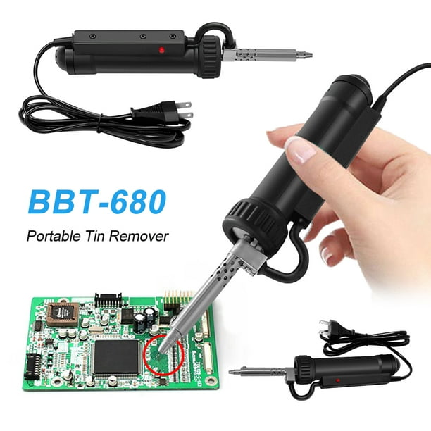 Dispositivo succión soldadura al eléctrico tipo BBT-680 dispositivo succión para desoldar portátil herramienta reparación soldadura enchufe estadounidense 110V (912562)