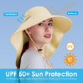thumbnail image 3 of Minzimin Womens Sun Hat UV Protection, Foldable Waterproof Wide Brim Bucket Hats with Neck Flap for Summer Beach Fishing Hiking, 3 of 7