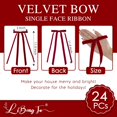 thumbnail image 2 of 5'' Red Bow with Long Tail, 24 Piece Velvet Christmas Bows for Wreaths Already Made, Premade Pretied Bows for Treat Bags, Christmas Tree, Gift Wrapping, Party Favor, Long Red Velvet Bow, 2 of 9