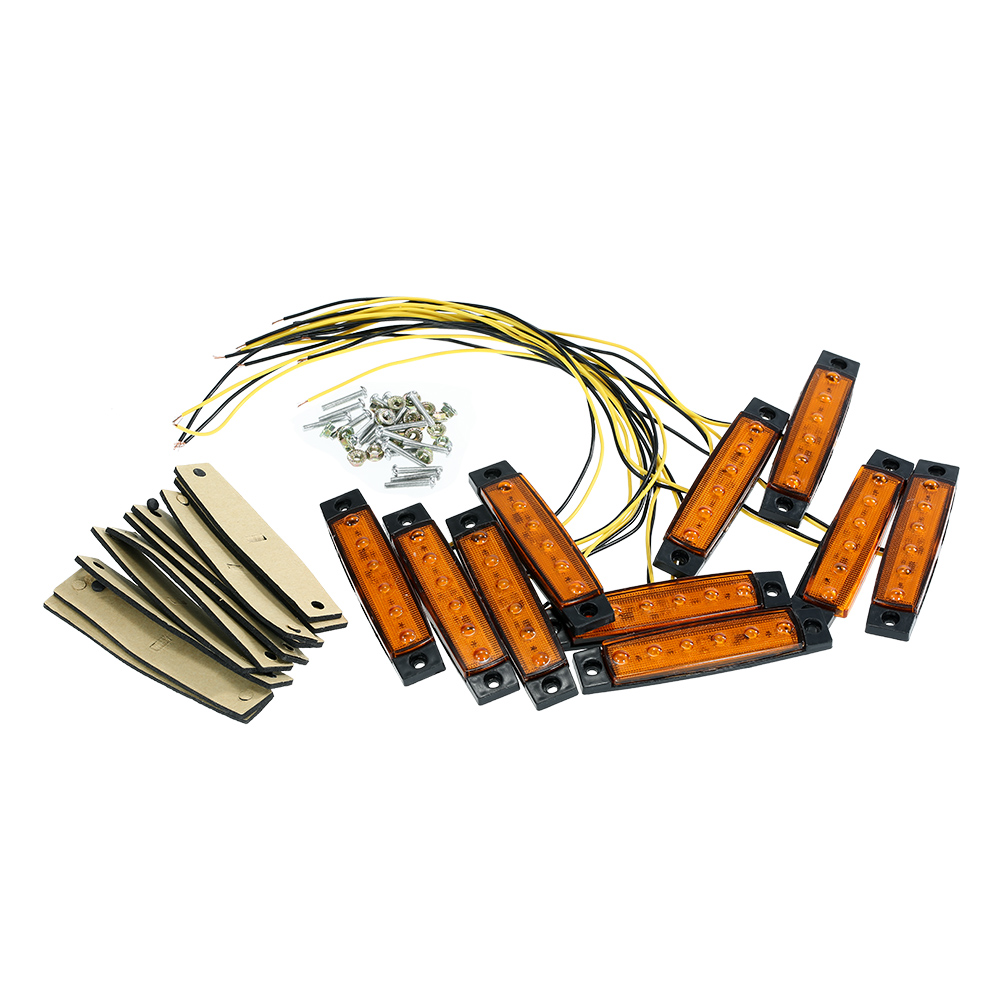 30 x RED 6 LED 12V Side Marker Light HGV Bus Van Trailer Indicator