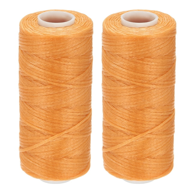 Unique Bargains Orange Polyester Waxed Leather Sewing Thread, 55 Yards, 2 Pack